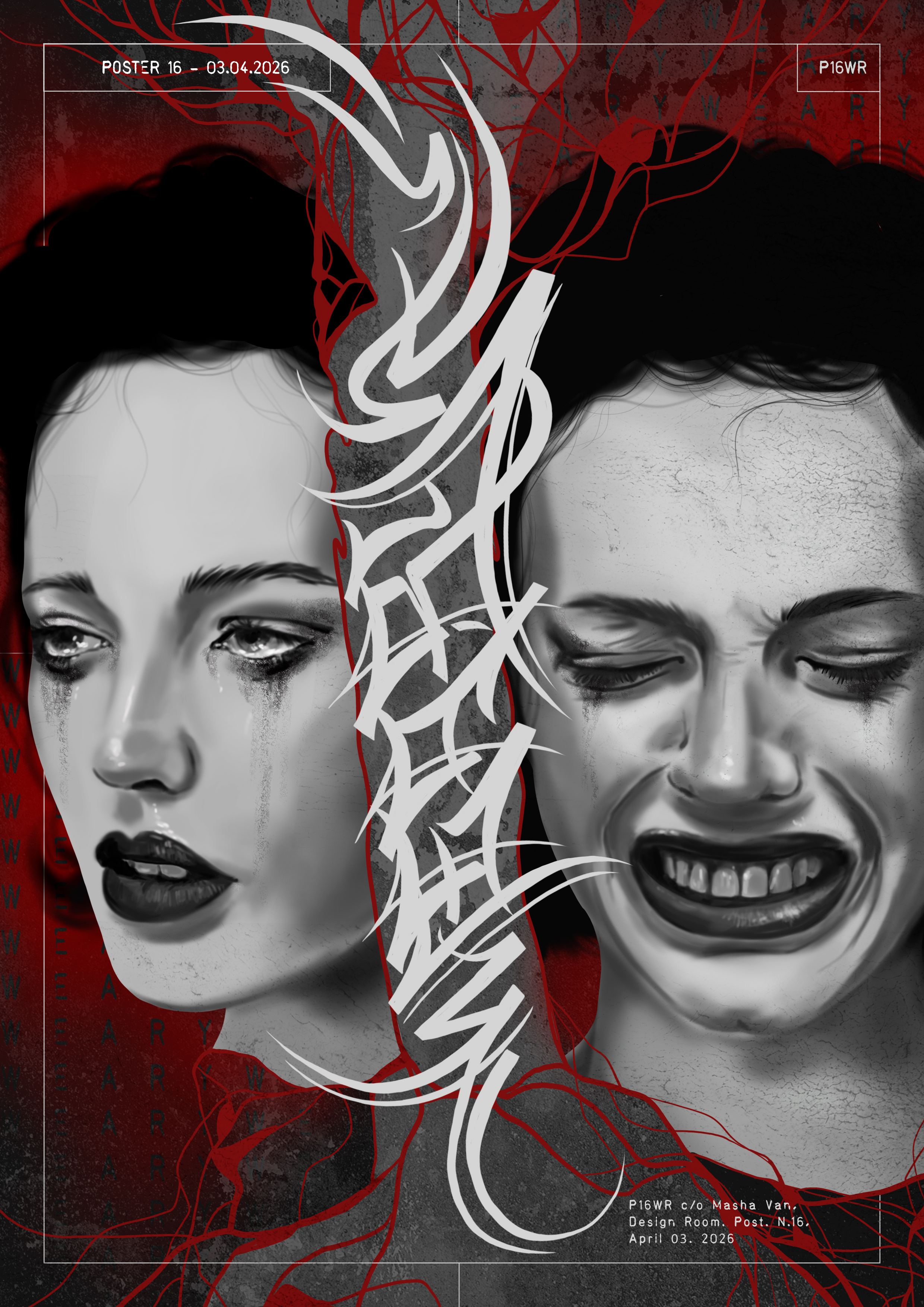 Weary art artwork design digital digital art digital illustration drawing font design idea illustration poster poster design typography