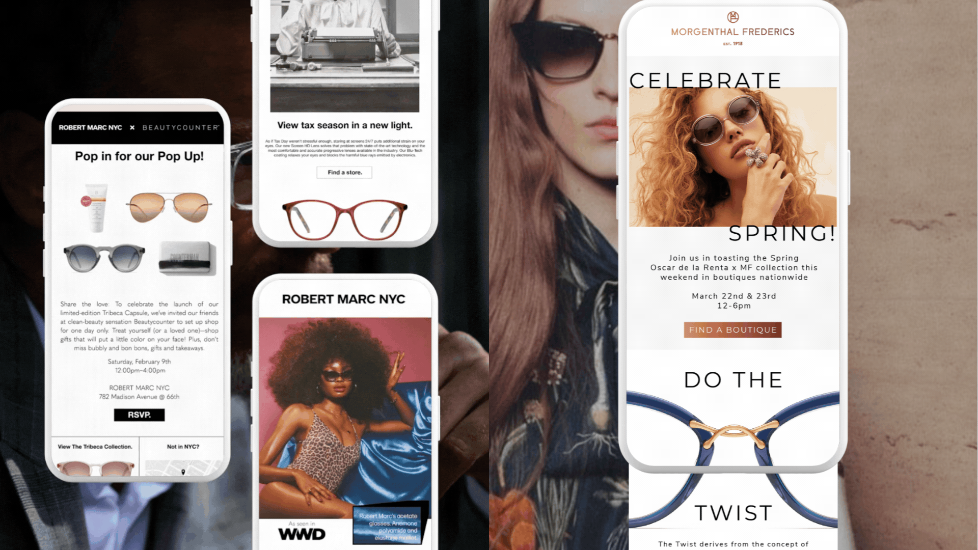Email & Print Design for Luxury Eyewear House
