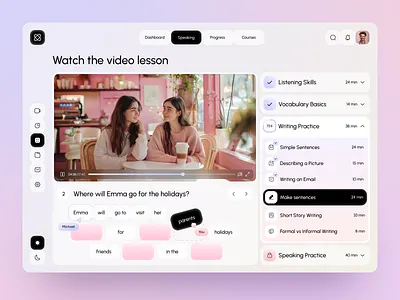 Language Learning Platform UI app design dashboard ui digital product edtech educational app language learning learning app modern ui online learning product design saas design tech design ui inspiration ui ux design user interface ux design web platform website design