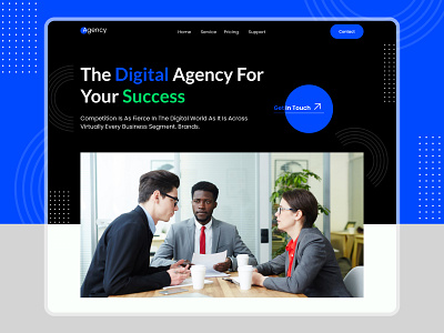 Digital Agency Header Exploration agency branding dark theme design digital digital agency header header design home page design homepage landing page landingpage marketing ui ux website