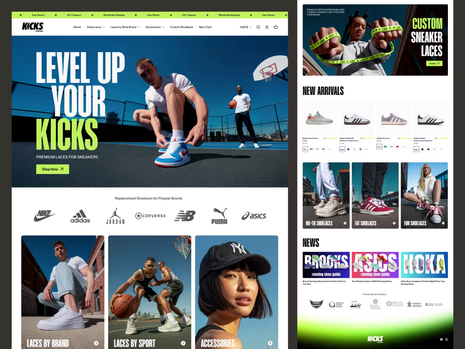 Sneaker Shoelaces E-commerce Website Design