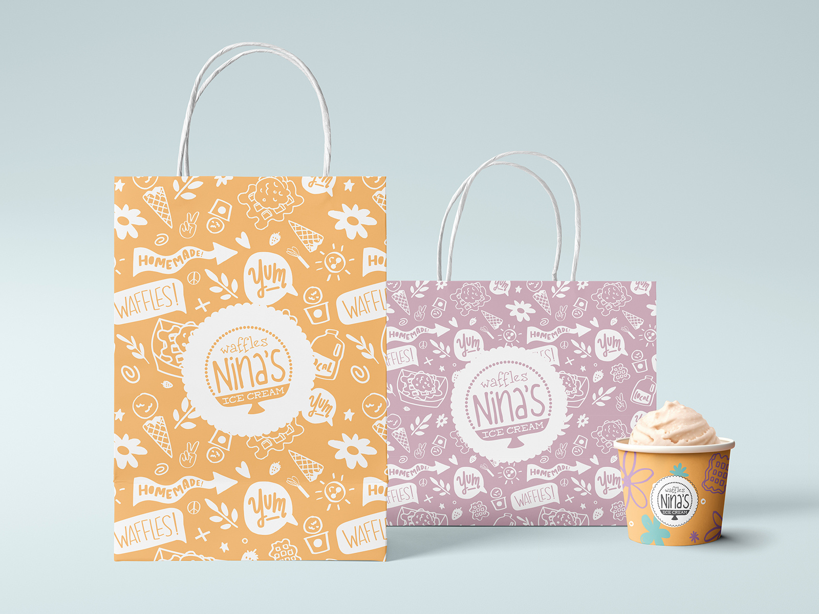 Nina's Waffles Retail Packaging