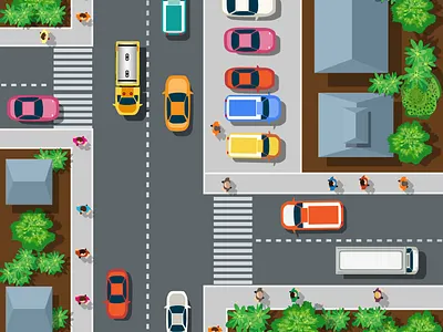 Flat city block area city flat map vector