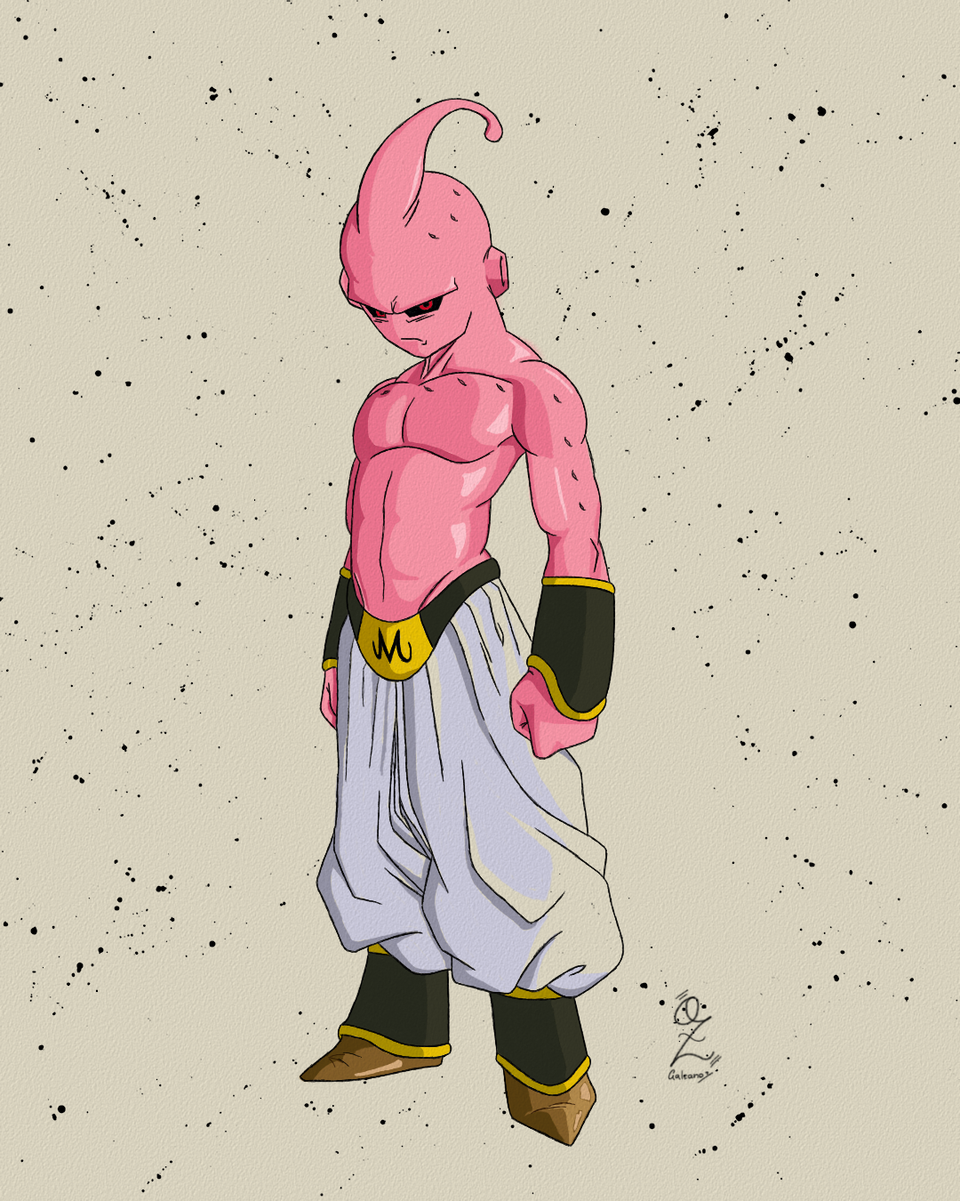 Kid Buu Drawing Color Art by Oz Galeano anime art arte boceto design dibujo digitalart dragon ball drawing fanart illustration kid buu manga ozgaleano sketch