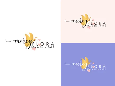 Mercy Flora — Spa & Skincare Brand Identity aesthetic beauty logo brand design branding butterfly logo calligraphy company branding corporate branding creative logo design feminine branding feminine logo flora logo floral la femme logo design minimalist logo personal branding signature spa logo typography
