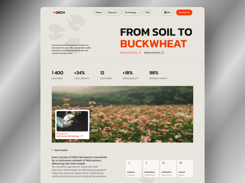 Agricultural Web Design · Hero Section branding design figma logo mobile ui uxui web
