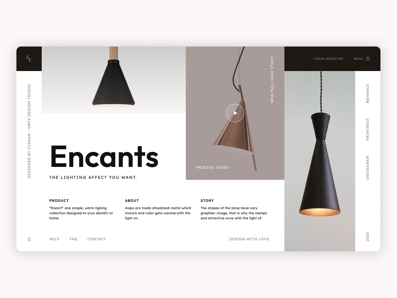 Lamp website by Oryx Design Studio on Dribbble