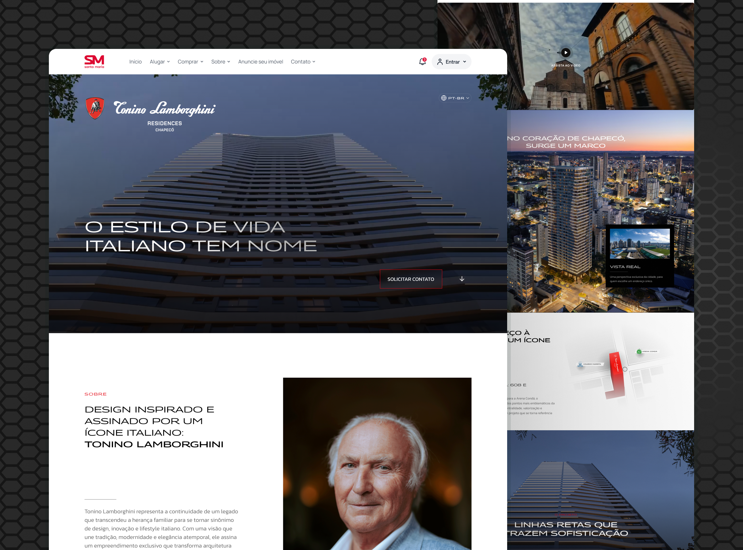 Tonino Lamborghini Residence - Santa Maria ▪️ Landing Page architecture carrier landing page real estate ui uiuxdesign user experience user interface design