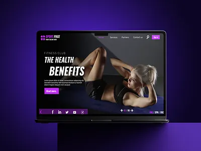 Fitness Website Design business website dark mode ui digital product fitness website gym landing page gym marketing health and fitness landing page landing page design modern web design purple ui responsive design sports ui ui design user interface web design website design website layout workout app