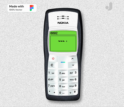 Vintage 'NOKIA 1100' 3D Figma Art animation app branding design dribbble games illustration interactiondesign ios mobile phone modern design nokia product design trend ux