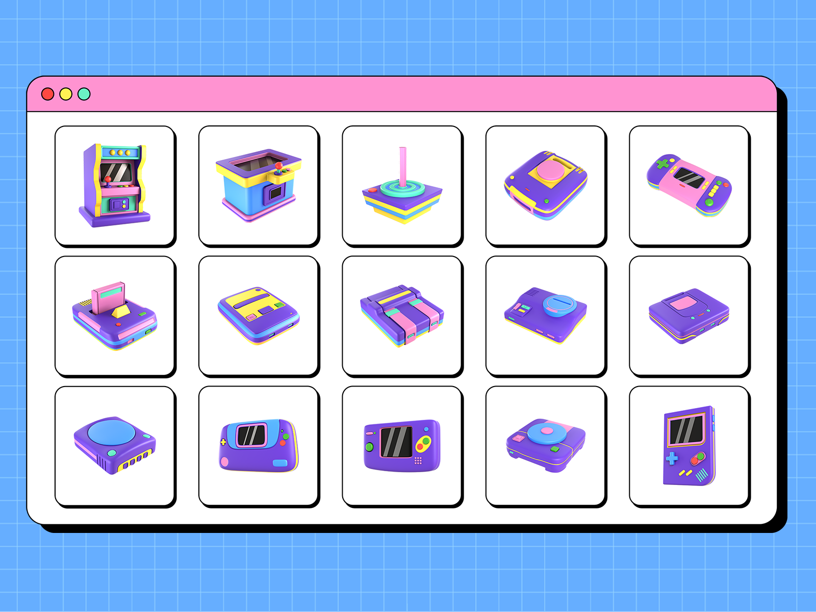 3D Retro Gaming Icons