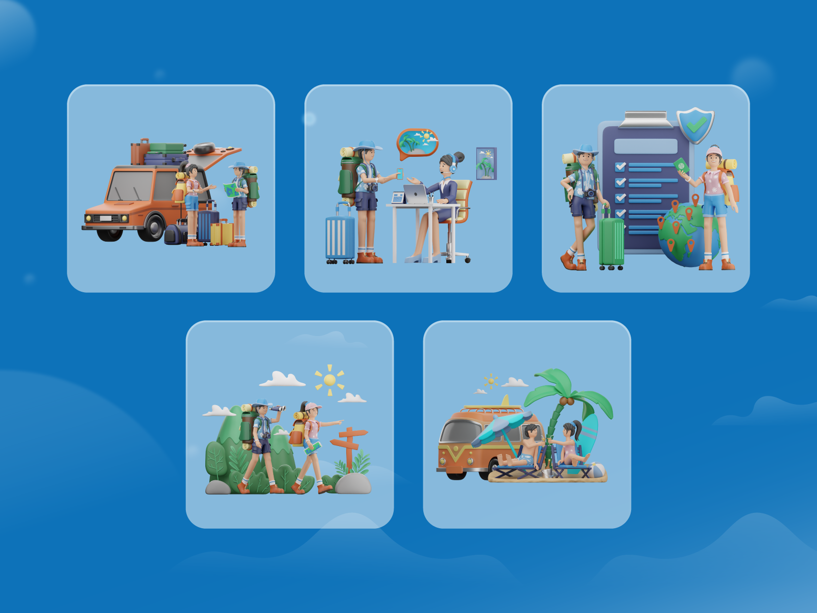 3D Travel Illustrations