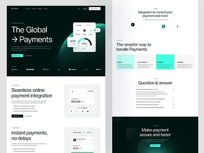 Payon - Fintech Website Design design finance fintech website landing page saas saas landing page saas website ui web web design webflow website website design
