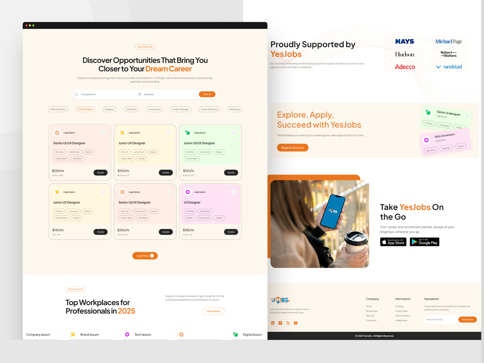 Yes-Jobs design minimal ui ui ux ui design web