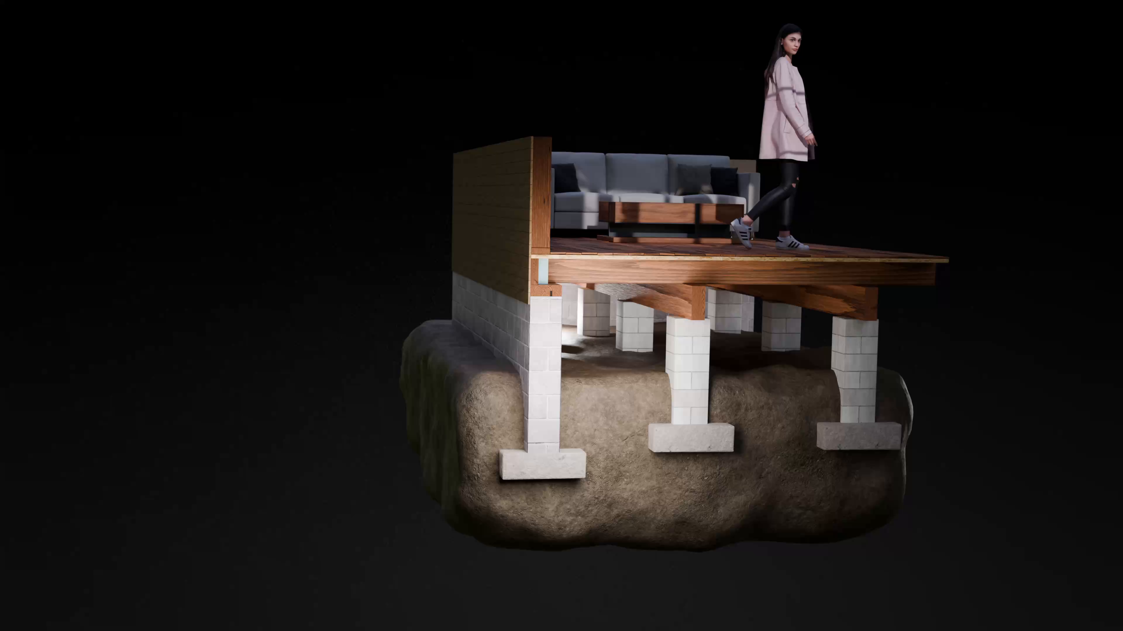 Crawlspace Cutaway Model