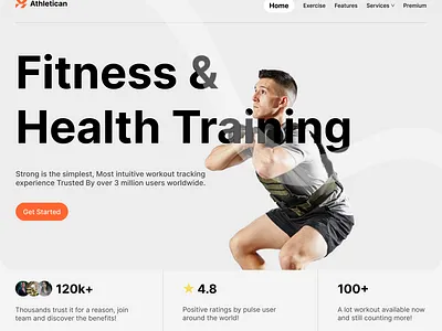 Modern Fitness & Wellness Platform – Landing Page UI coaching app fitness gym website health app landing page product design ui design ux design web design workout app