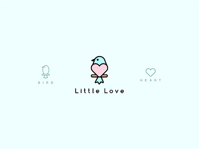 Little Love birdheartlogo birdlogo birdlove branddesign brandidentity branding business card design carelogo design designfreke heartlogo illustration logo lovelogo vector