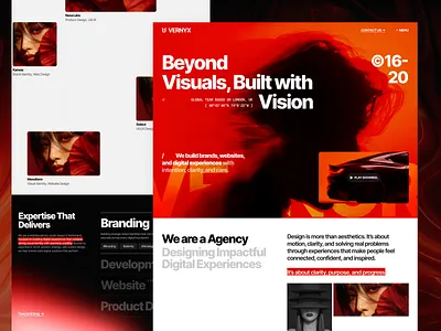 Verynx – Creative Agency Website agency agency website animation bold business design digital agency fashion framer landingpage portfolio project studio uiux vektora video reels web design webflow