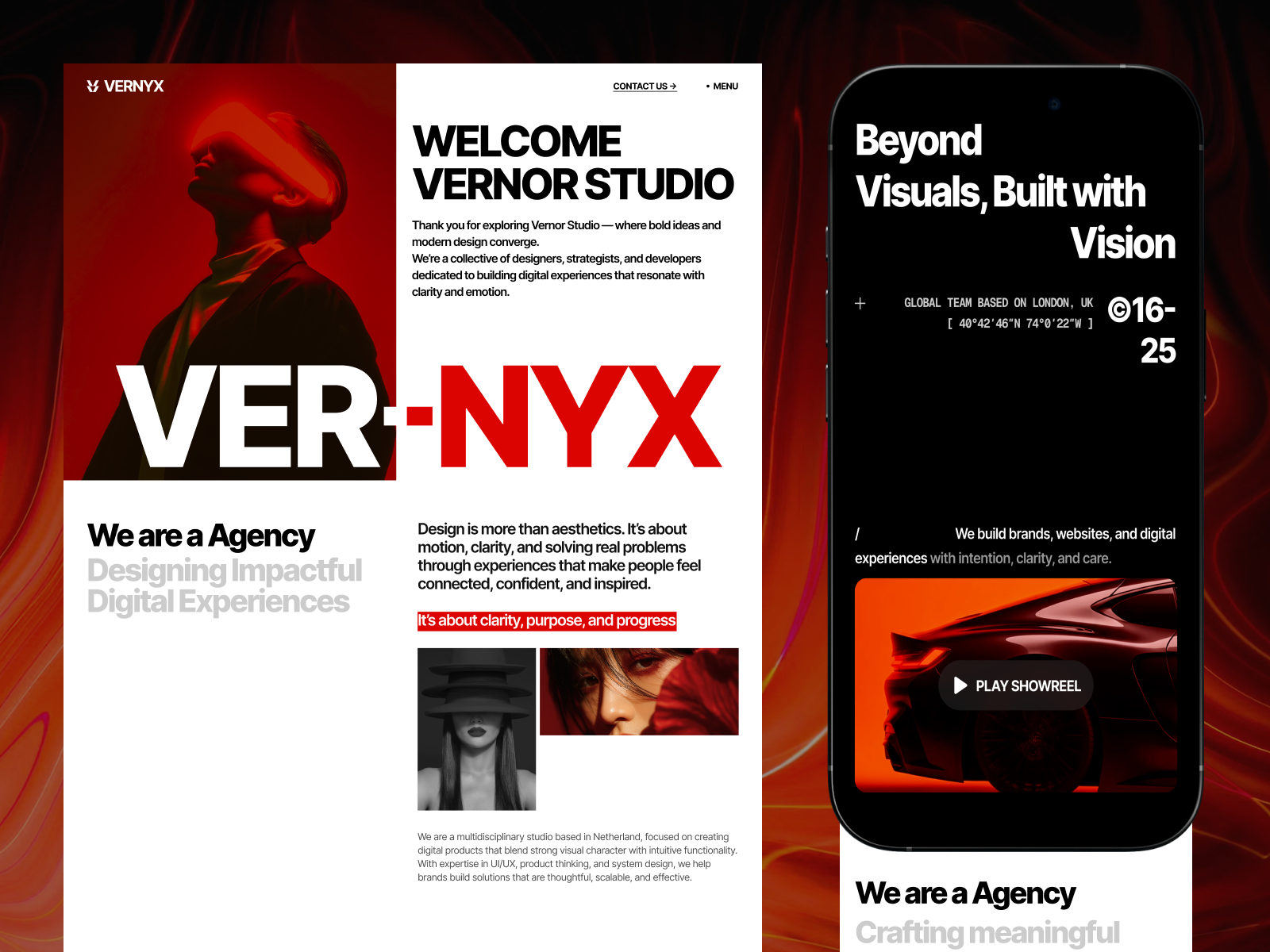 Example of vernyx - agency design landingpage