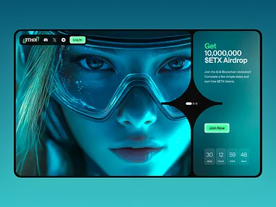 AI x Web3 Landing ai bot ai chatbot airdrop blockchain convert crypto design cryptocurrency cyber punk fintech futuristic ai hero landing saas startup token sale web3