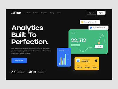 Saas Header Exploration-Rion analytics b2b crm enterprise graphs saas saas web software ui web web3