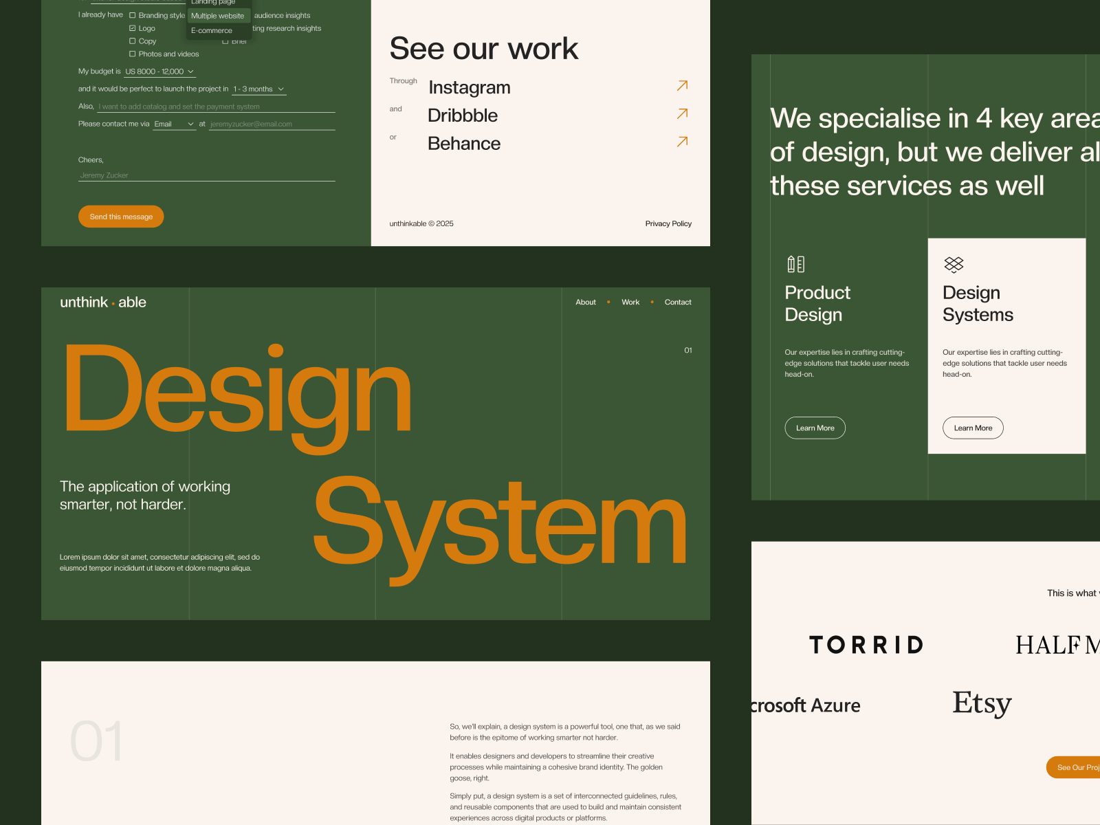 Example of Unthinkable - Studio design website