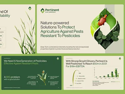 Pertinent - Agritech Pitch Deck agricultural agriculture tech branding design fundraising google slide graphic design green illustration logo pitch deck powerpoint template presentation design ui
