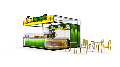 Que Mangos Panama Mall Kiosk 3d 3d modeling 3d render branding graphic design kiosk mall model sketchup