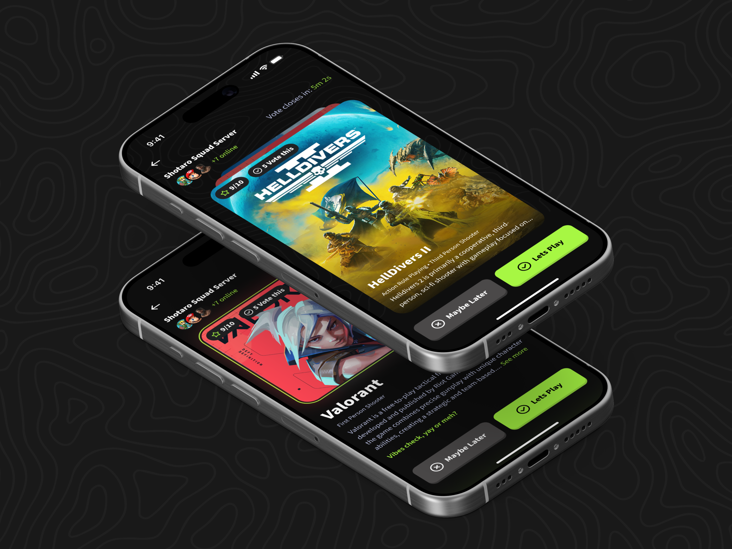 Game Picker — Squad Voting discord freelance gaming mobile design ui ui design user experience user interface ux ux design voting