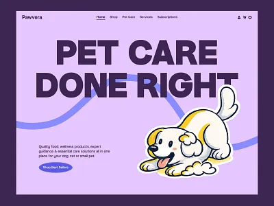 Hero Website agency landing page colorful website dog hero hero concept hero design illustration web pet web pet website petcare petcare webdesign vet services visual design visual website website
