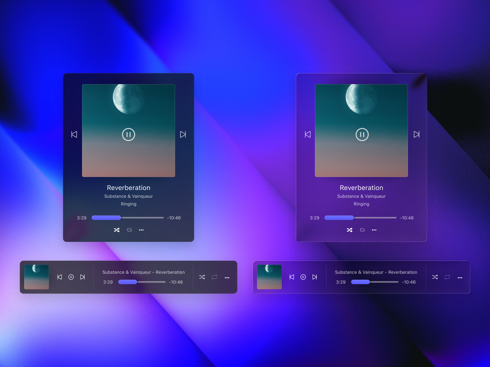 Auric docked/mini-player states for an upcoming audio player.