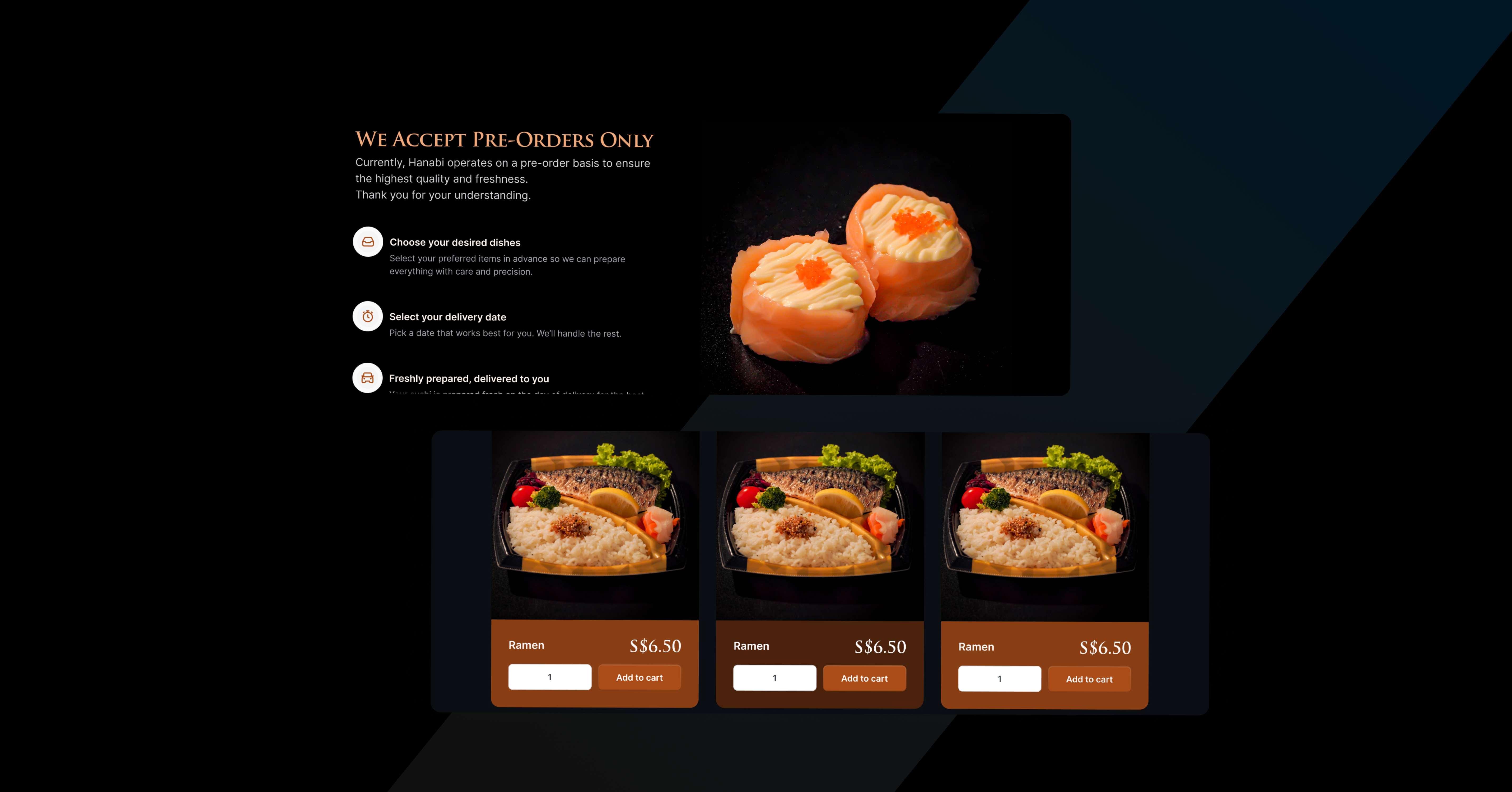 Hanabi Restaurant Website Design