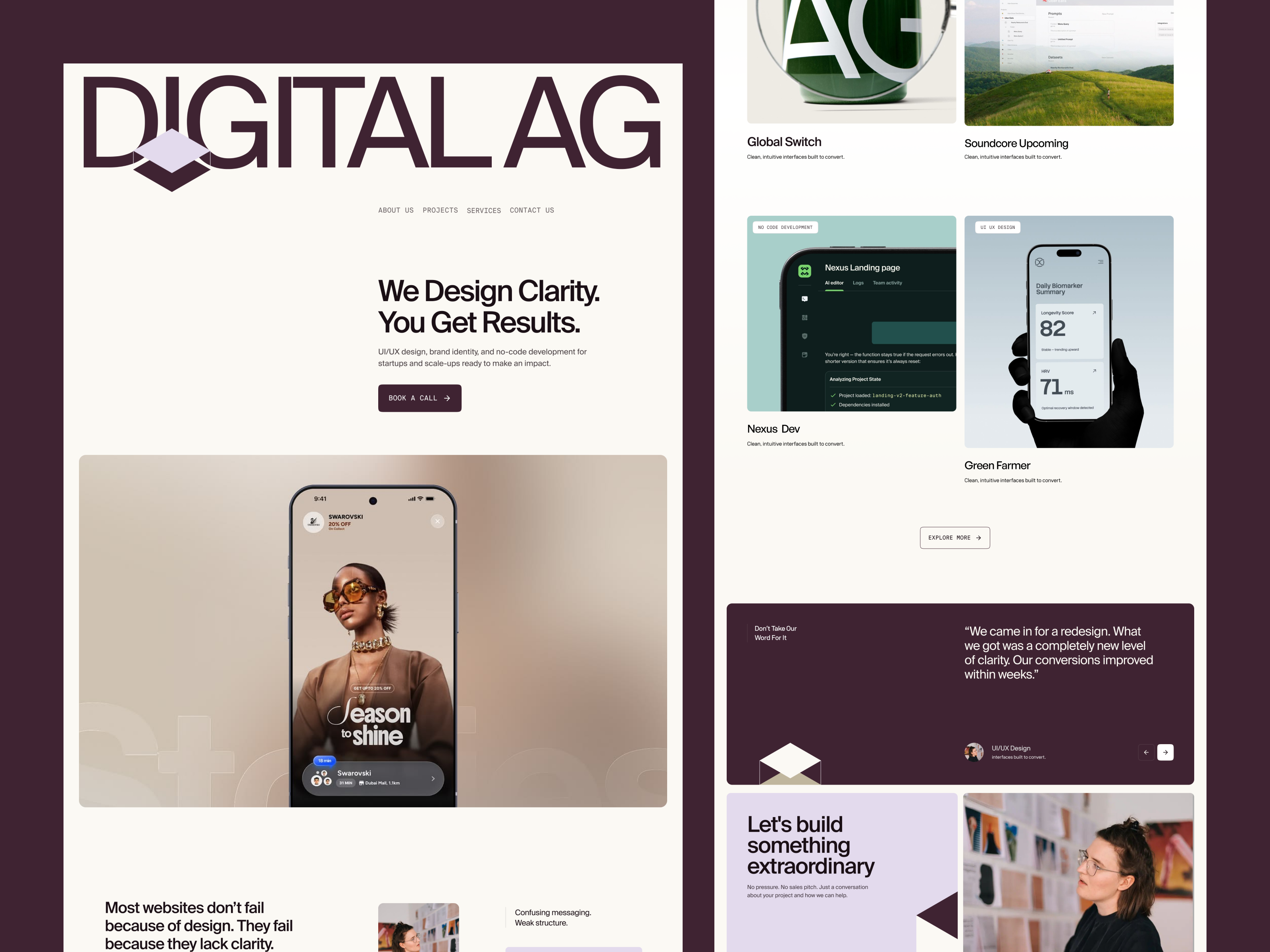 Digital Agency Website agency website landing page minimal design portfolio design tajul ui design ux design web design