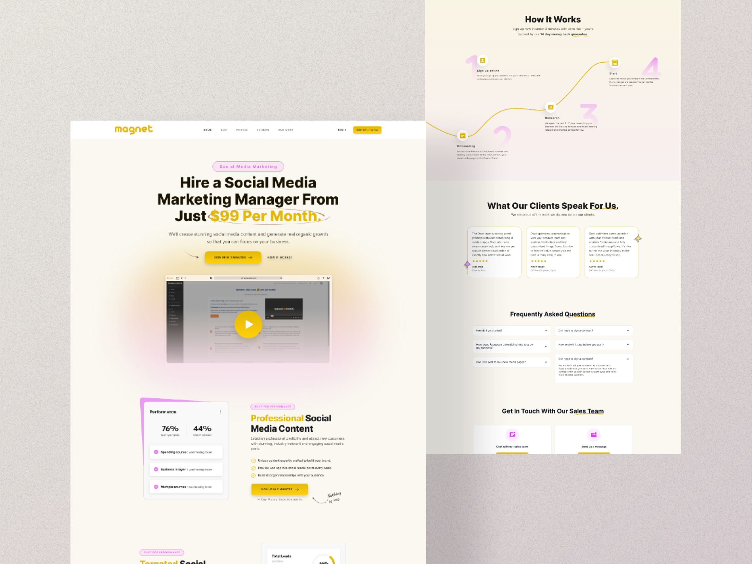 Social Media Marketing Landing Page UI Design animation clean design landing page landing page animation landing page design landing page ui minimal minimalist motion graphics saas ui trending ui uiux uiux design website website design website ui website ui design website ux design