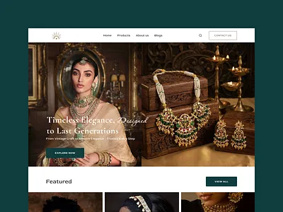 Timeless Indian Jewelry Website UI jewelry jewelrylandingpage jewelrywebsite landingpage ui uidesign uiux webdesign webui