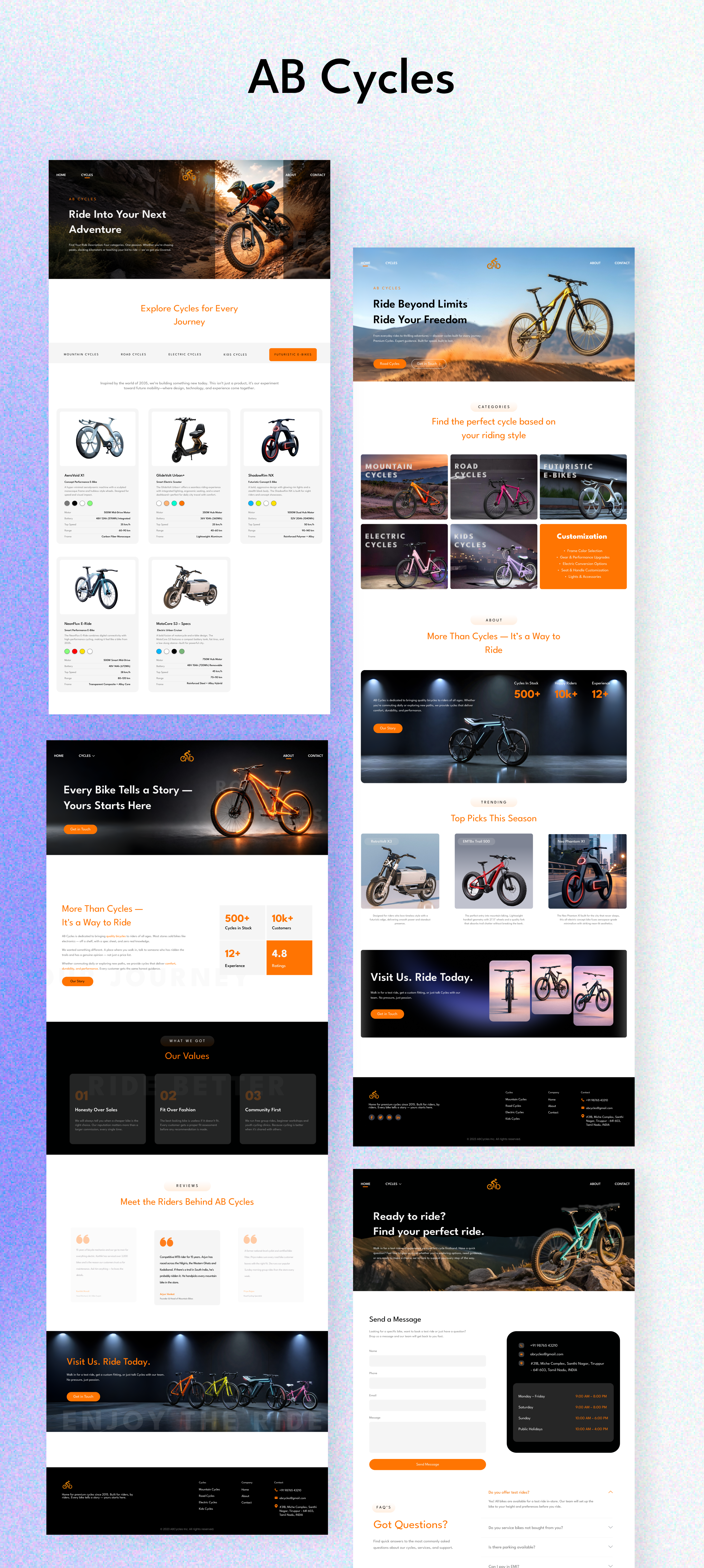 AB Cycles 🚴‍♂️ | Designed for Today, Built for 2035 abcycles branding creativedesign cycles ebikes ecommerce figmadesign futuristicui graphic design illustration minimaldesign moderndesign productdesign shop ui uidesign uxdesign webappdesign webdesign website