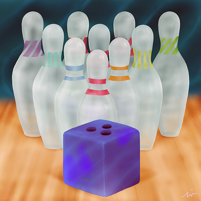 "Impossible sport : Cubling" airbrush art artwork bowling color pencil design digital painting draw dream entertainment fun graphic design illustration logo nft sport surrealism water ink