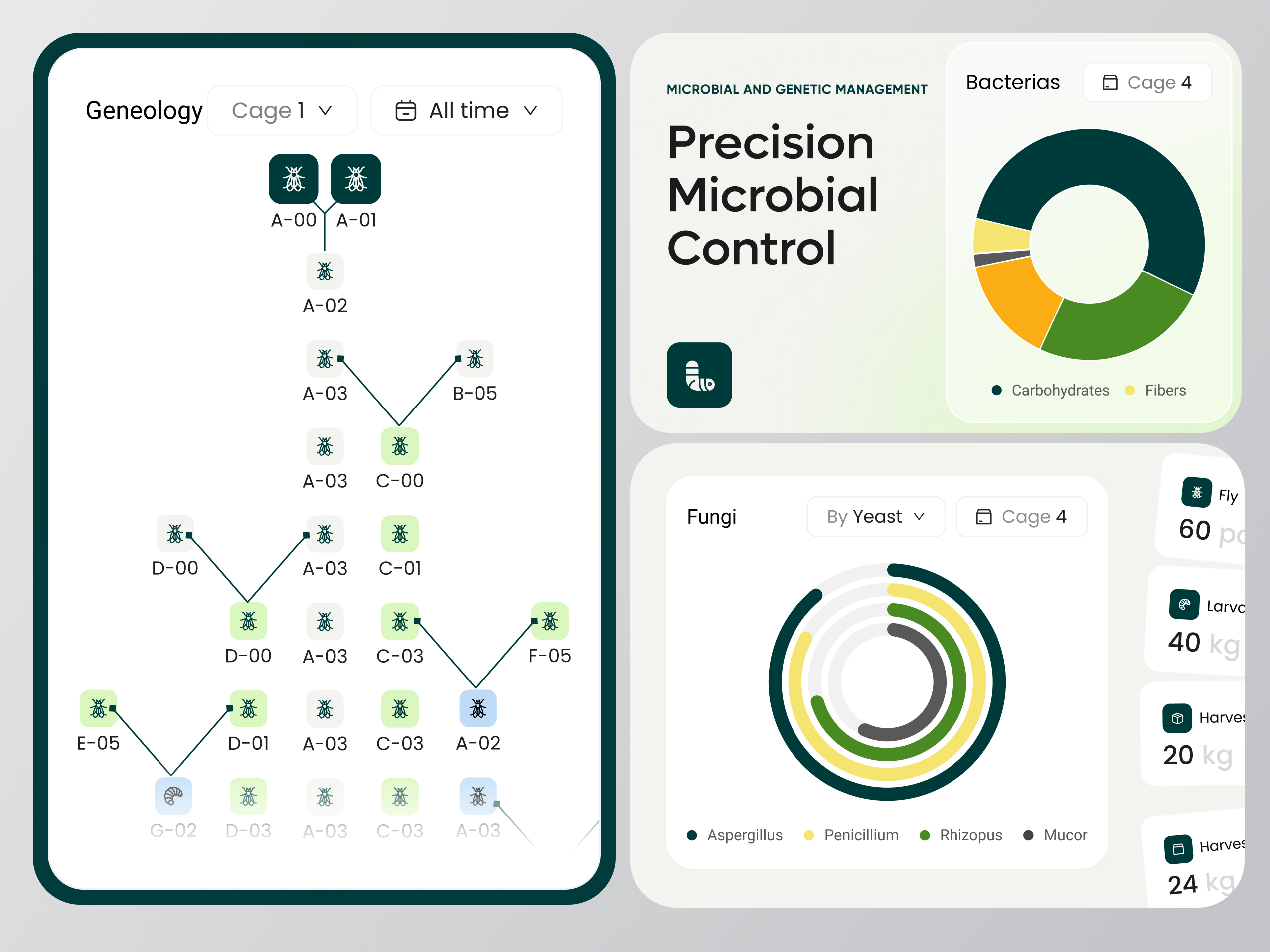 Insect Farming Platform - Agritech Dashboard | Light theme admin dashboard agritech dashboard datavisualization figma graphic design light theme lightui mockup product design prototype sustainabledesign ui user interface design ux web design