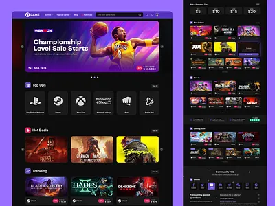 2Game.com — Homepage UI Design darkui design ecommerce figma gaming homepage interface ui ux webdesign