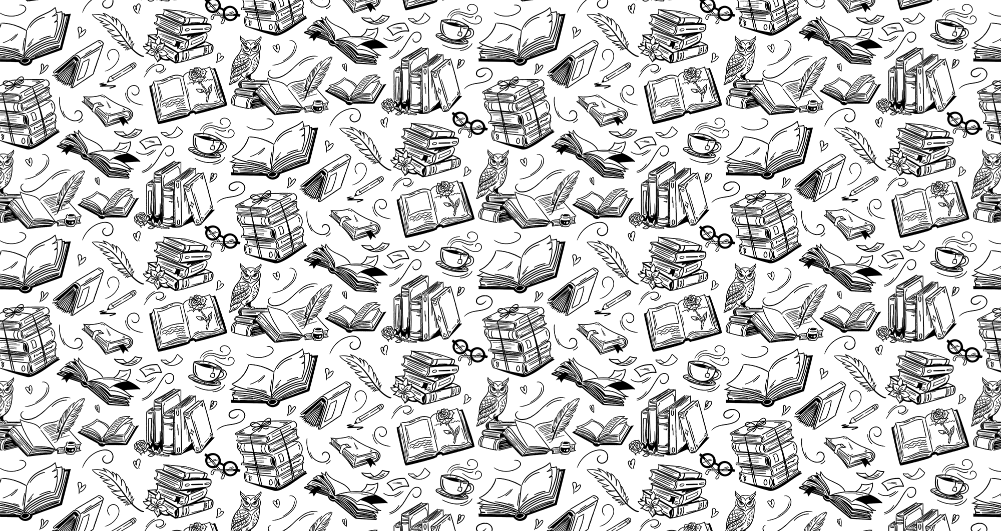 Read Books black white books branding design education illustration ink library read school sketch