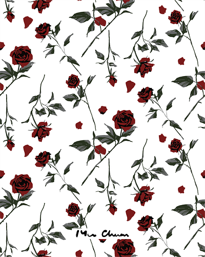 dark roses repeat pattern clipart design flower illustration pattern