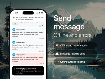 Send a message. Offline and failed to send a message issue casestudy chatapp error handling error state faild to send flowchart interface matrix message messenger offline offline mode product design send message ui uiux ux webapp