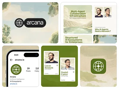 AI Infrastructure Brand Identity System ai app icon branding content design design system editorial identity illustration instagram logo logo design minimal profile card social media tech visual identity