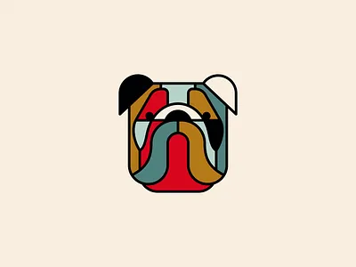 Abstract Bulldog Logo abstract animal branding bulldog canine colorful design dog emblem icon identity illustration lines logo mark mascot pet symbol vector