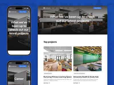 Constructo - Multipurpose Company Landing Page architecture website card design clean design construction website design system figma design grid layout landing page minimal design mobile design modern ui portfolio website product design responsive design ui design user experience user interface ux design web design website