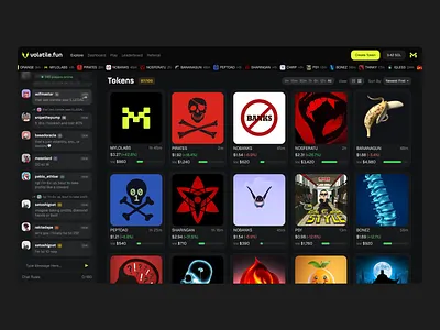 Memecoin Gambling DEX & Token Launchpad UI agency blockchain crypto design dex gambling launch memecoin rug pull studio token trading trenches ui ux web3