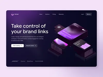 UI hero section dark design elements gradient hero landing ui ux web design website