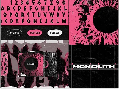 Monolith — Music Branding Brutalist Visual Identity Logo Design abstract ads design bold bold branding brand guideline brand identity branding brutalist editorial editorial design experimental graphic design grunge logo design mockup music poster design typography visual identity visual system