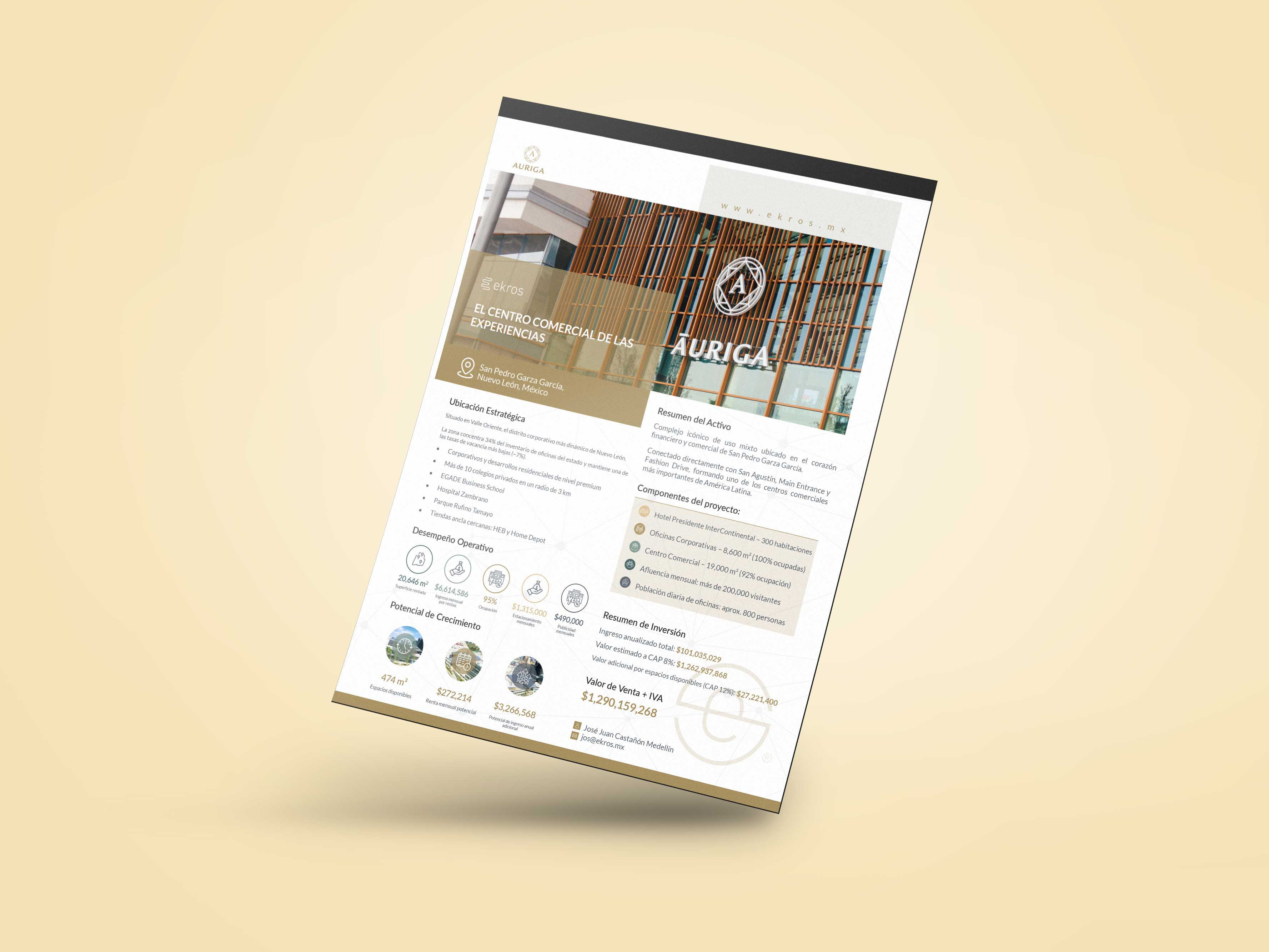 Investor One Pager for Real Estate asset portfolio branding business document design business logo design clean design commercial real estate corporate one pager financial presentation graphic design investment deck investment summary investor presentation minimal layout one page layout one pager design pdf presentation property investment real estate brochure real estate design real estate marketing