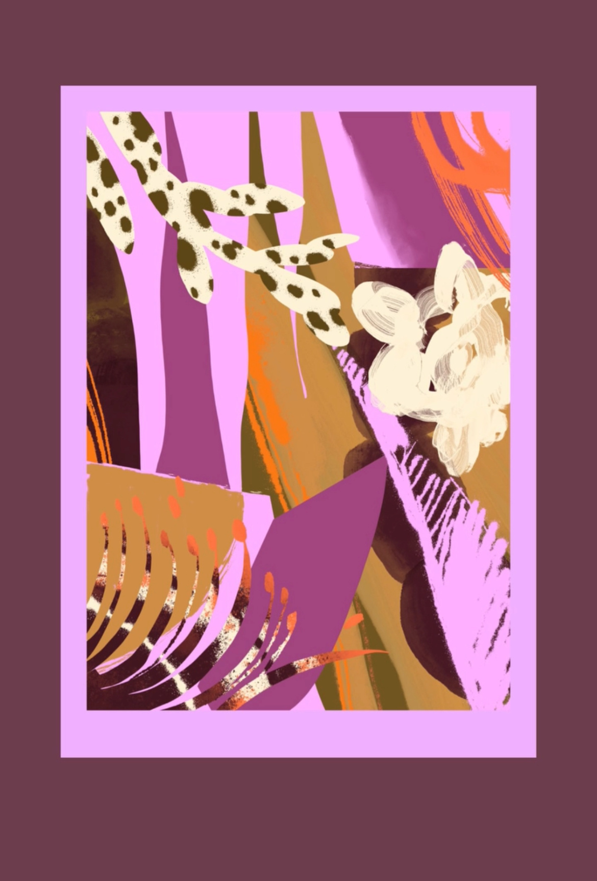 Pink Beachs abstract artwork botanical collage digital art digital collage illustration illustrator nature pink